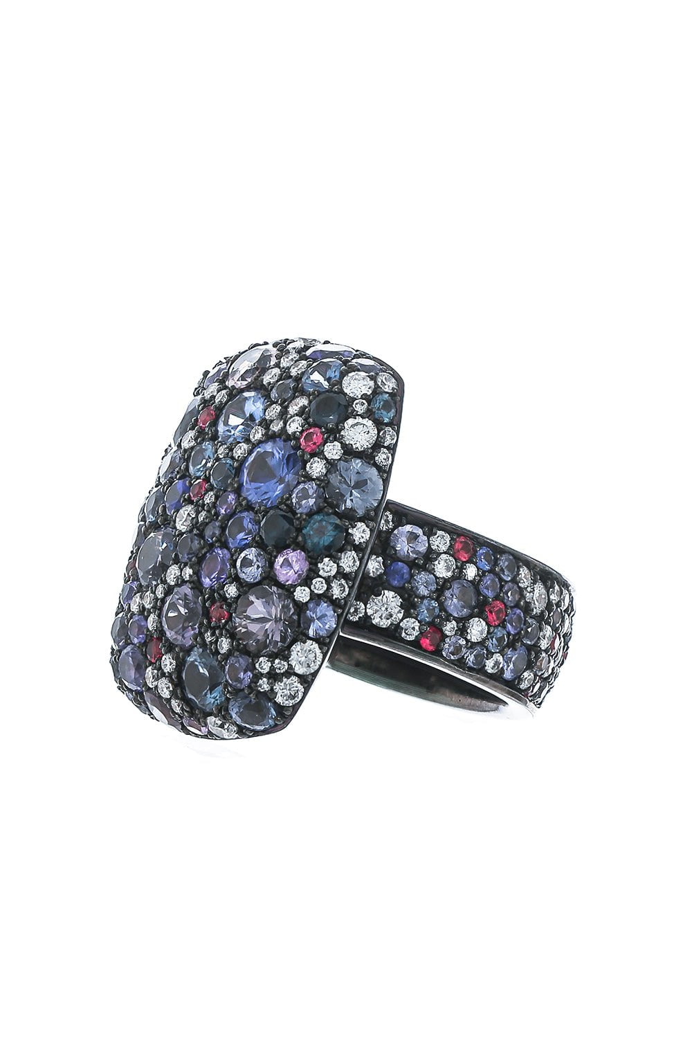 JARED LEHR-Multi Sapphire Spinel Diamond Ring-BLACKGLD