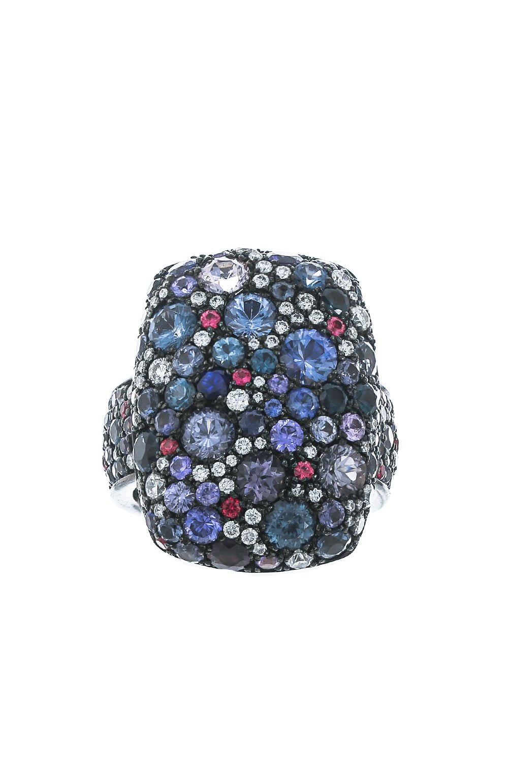 JARED LEHR-Multi Sapphire Spinel Diamond Ring-BLACKGLD