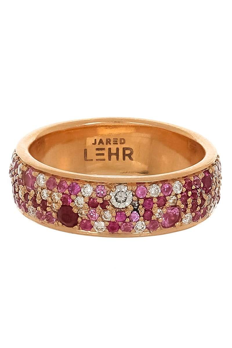 JARED LEHR-Mosaic Pink Sappire and Ruby Ring-ROSE GOLD