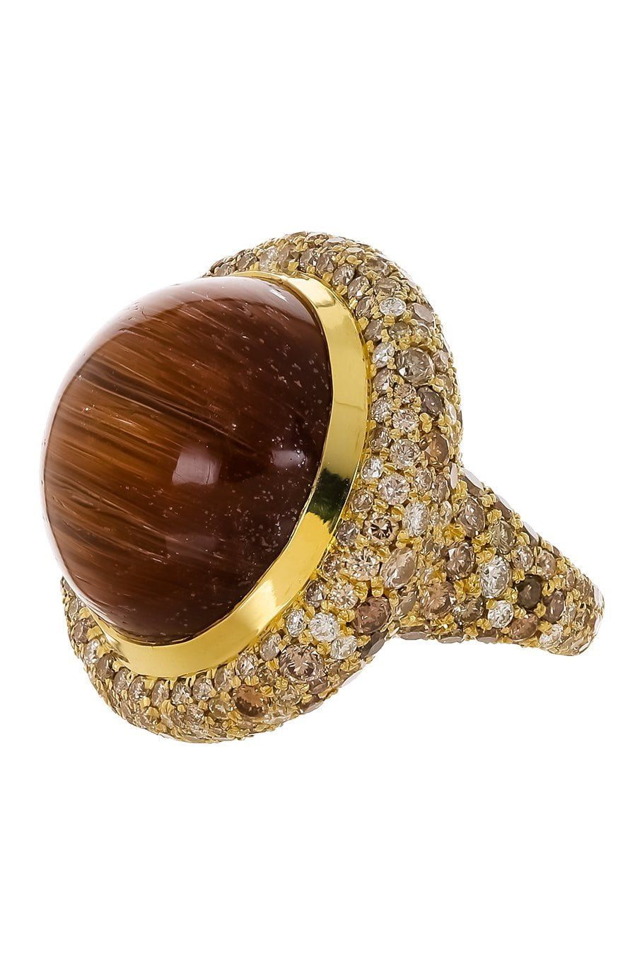 JARED LEHR-Cats Eye Diamond Ring-YELLOW GOLD