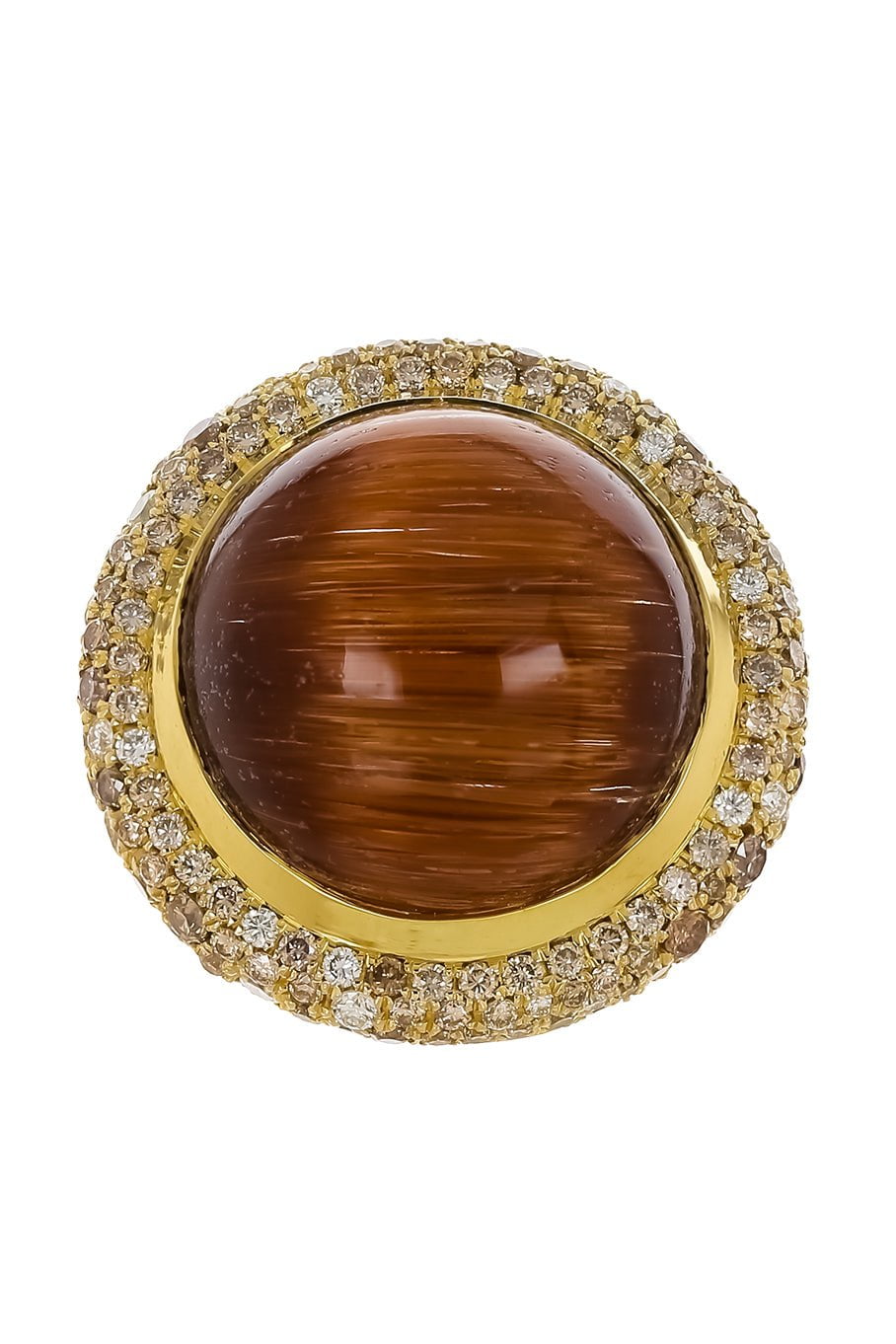 JARED LEHR-Cats Eye Diamond Ring-YELLOW GOLD