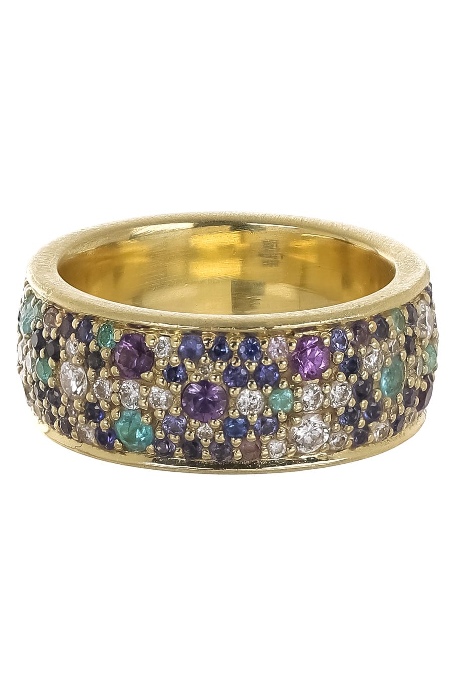JARED LEHR-Paraiba and Multi Sapphire Eternity Band-YELLOW GOLD