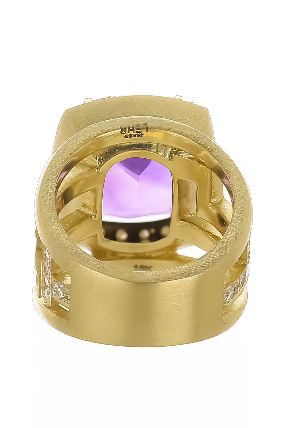 Amethyst Diamond Maze Ring-YELLOW GOLD-7-JEWELRYFINE JEWELRING-JARED LEHR
