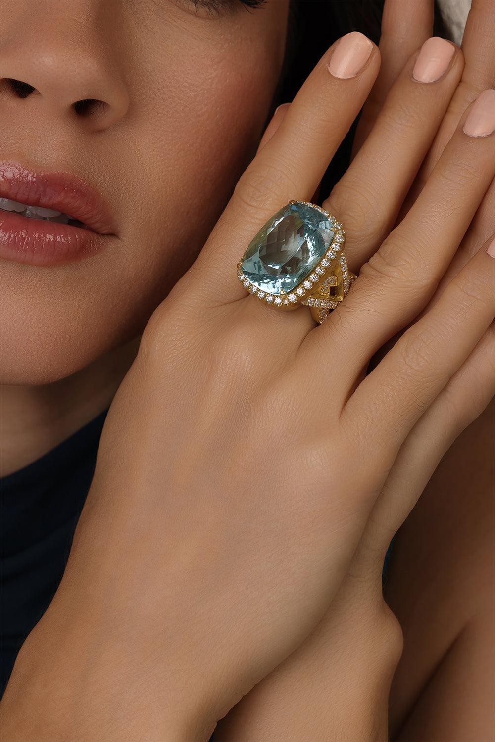 Aquamarine Diamond Ring-YELLOW GOLD-7-JEWELRYFINE JEWELRING-JARED LEHR