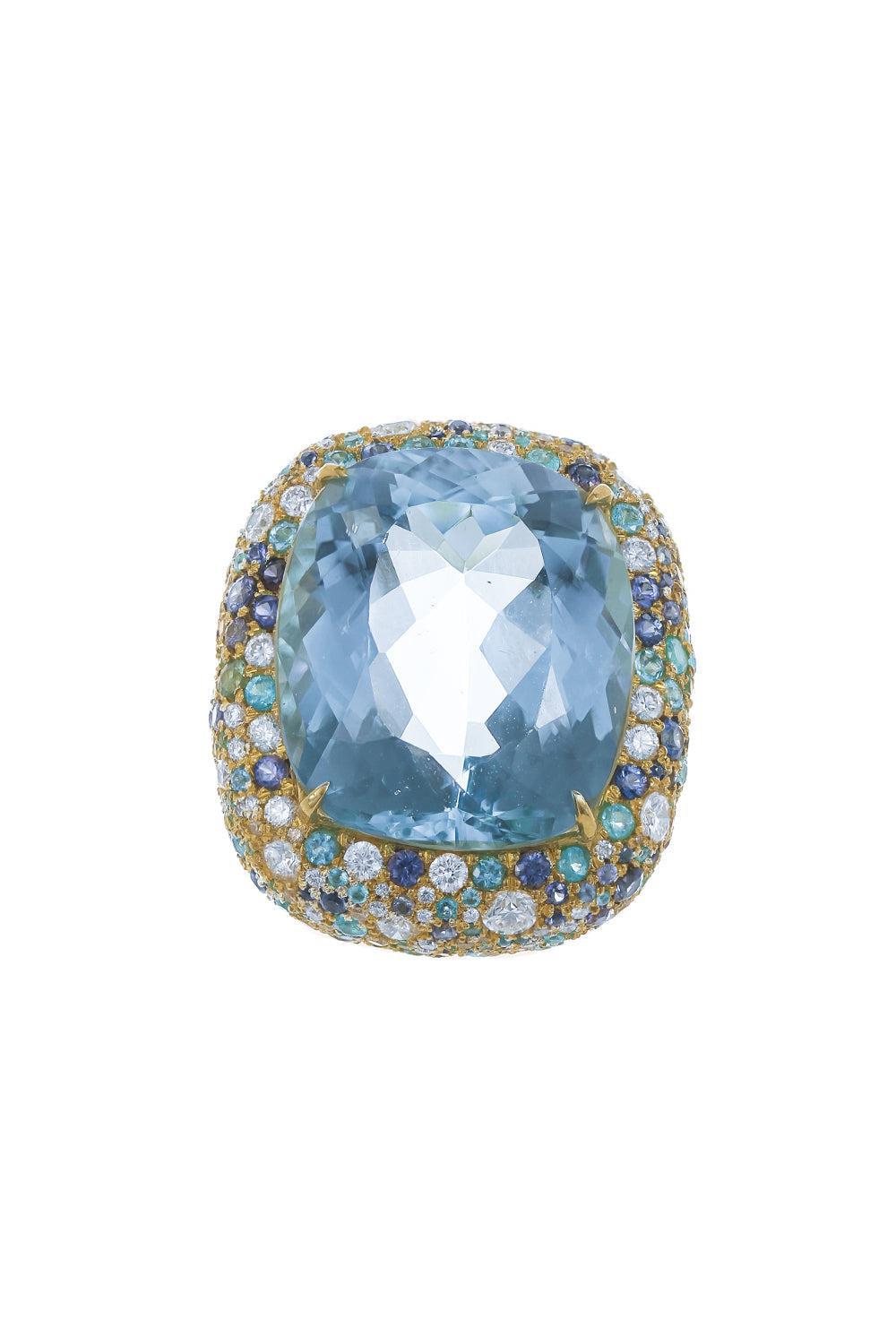Aquamarine Paraiba Sapphire Ring-YELLOW GOLD-7-JEWELRYFINE JEWELRING-JARED LEHR