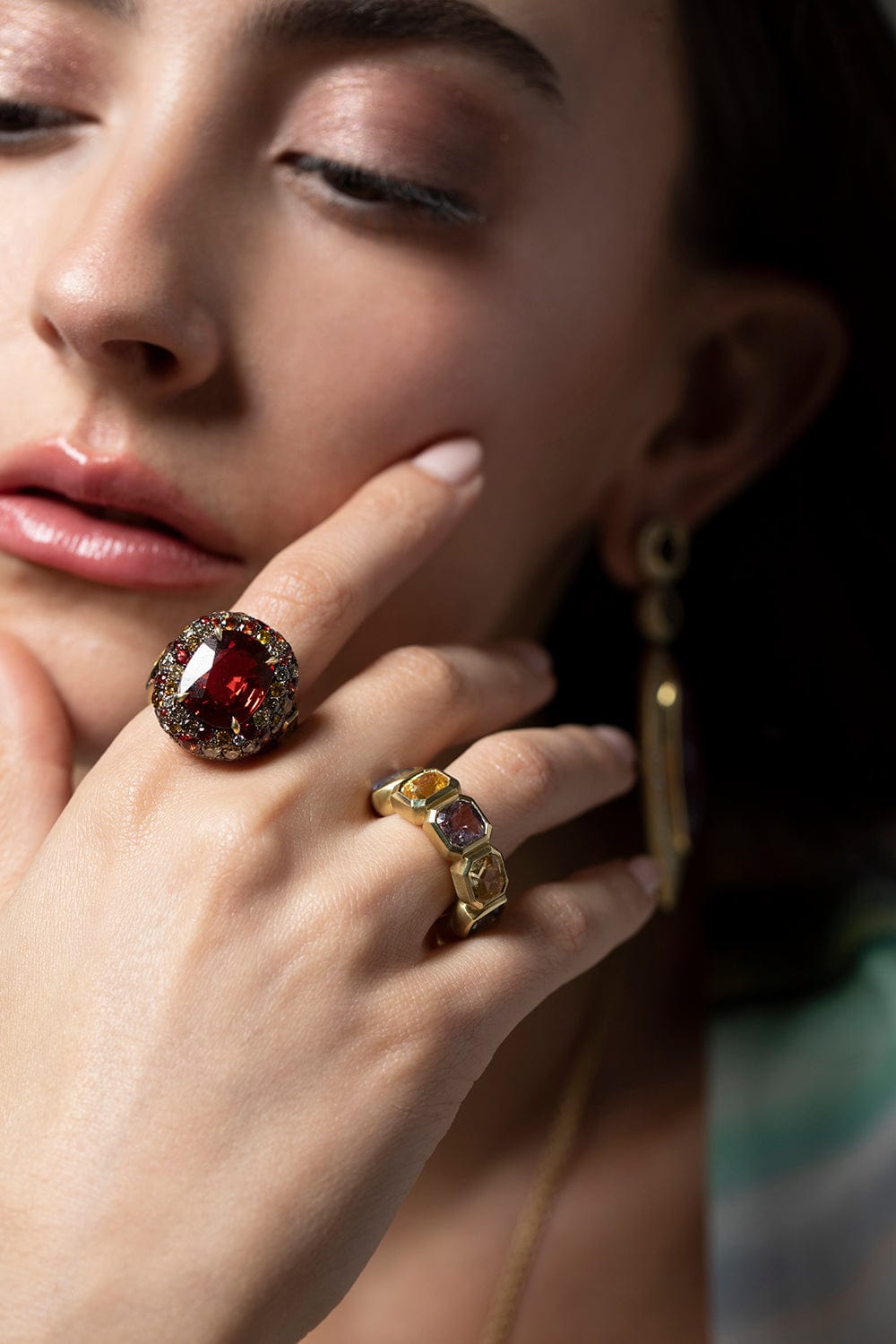 JARED LEHR-Multi Sapphire Eternity Band-YELLOW GOLD