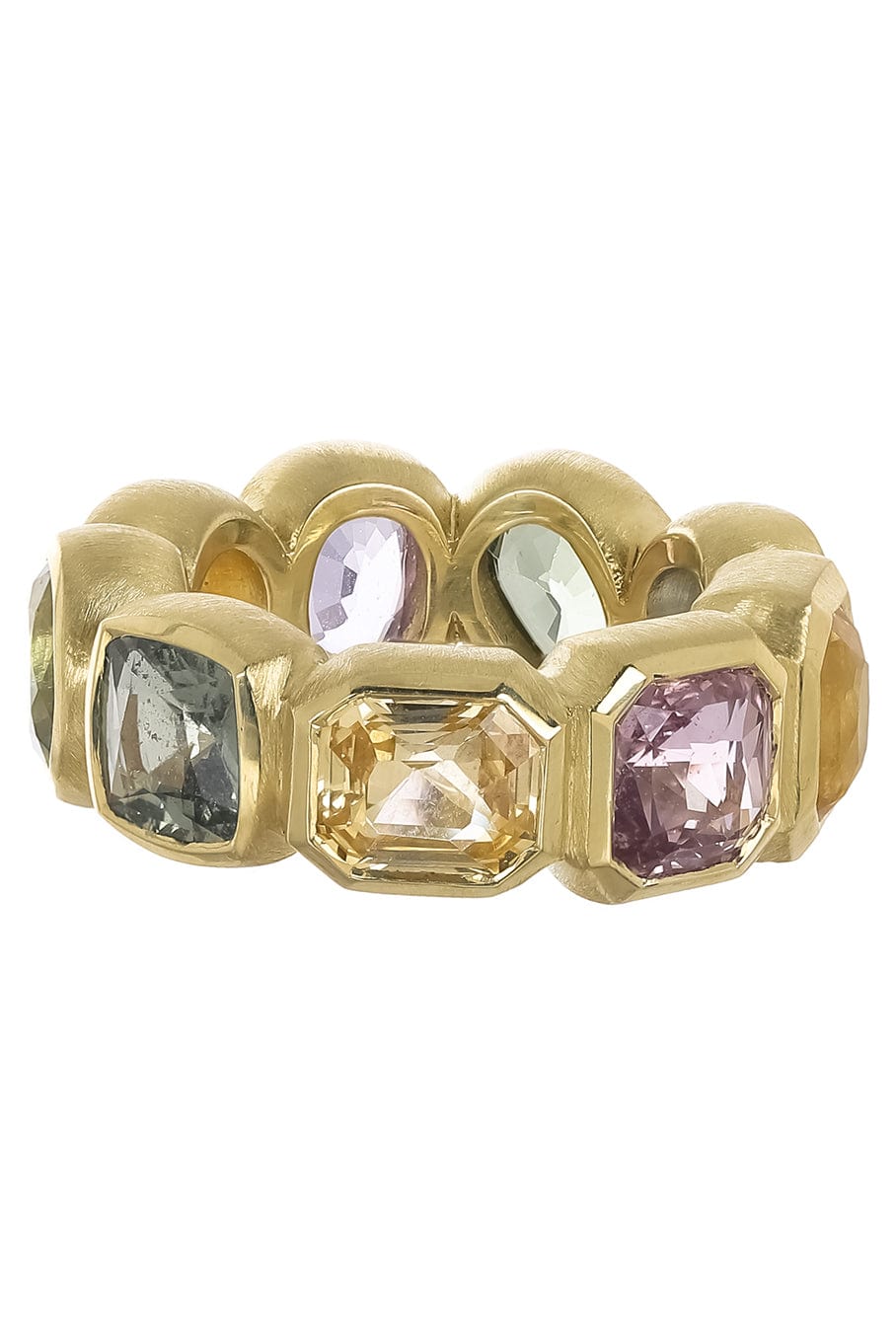 JARED LEHR-Multi Sapphire Eternity Band-YELLOW GOLD