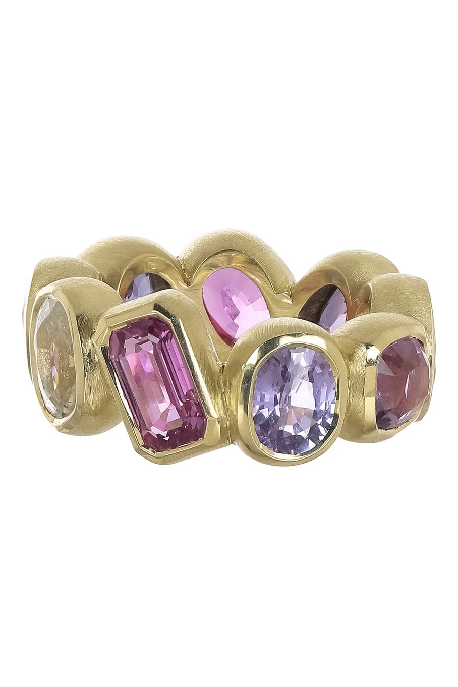 JARED LEHR-Multi Sapphire Eternity Band-YELLOW GOLD