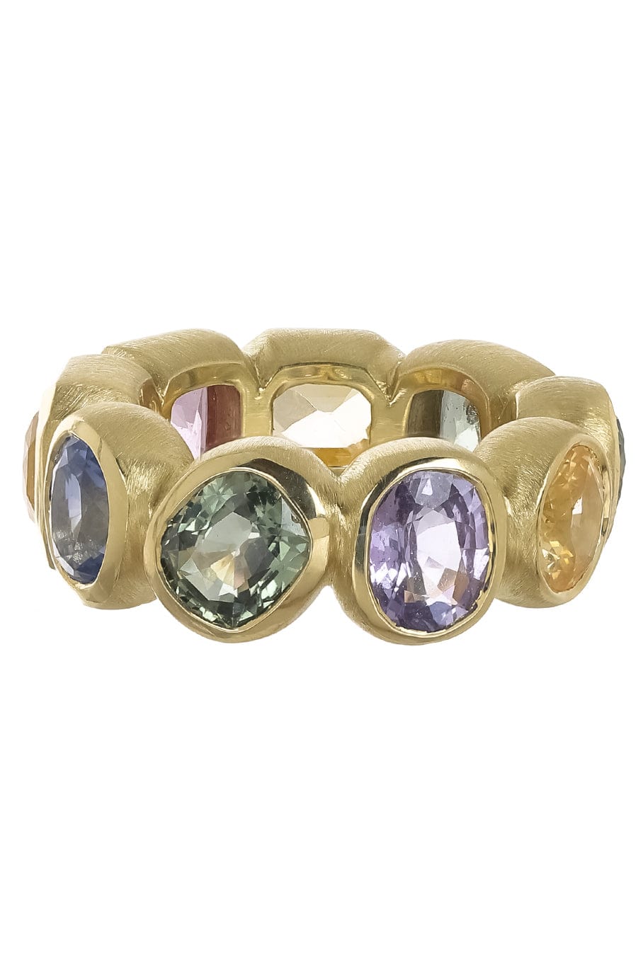 JARED LEHR-Multi Sapphire Eternity Band-YELLOW GOLD
