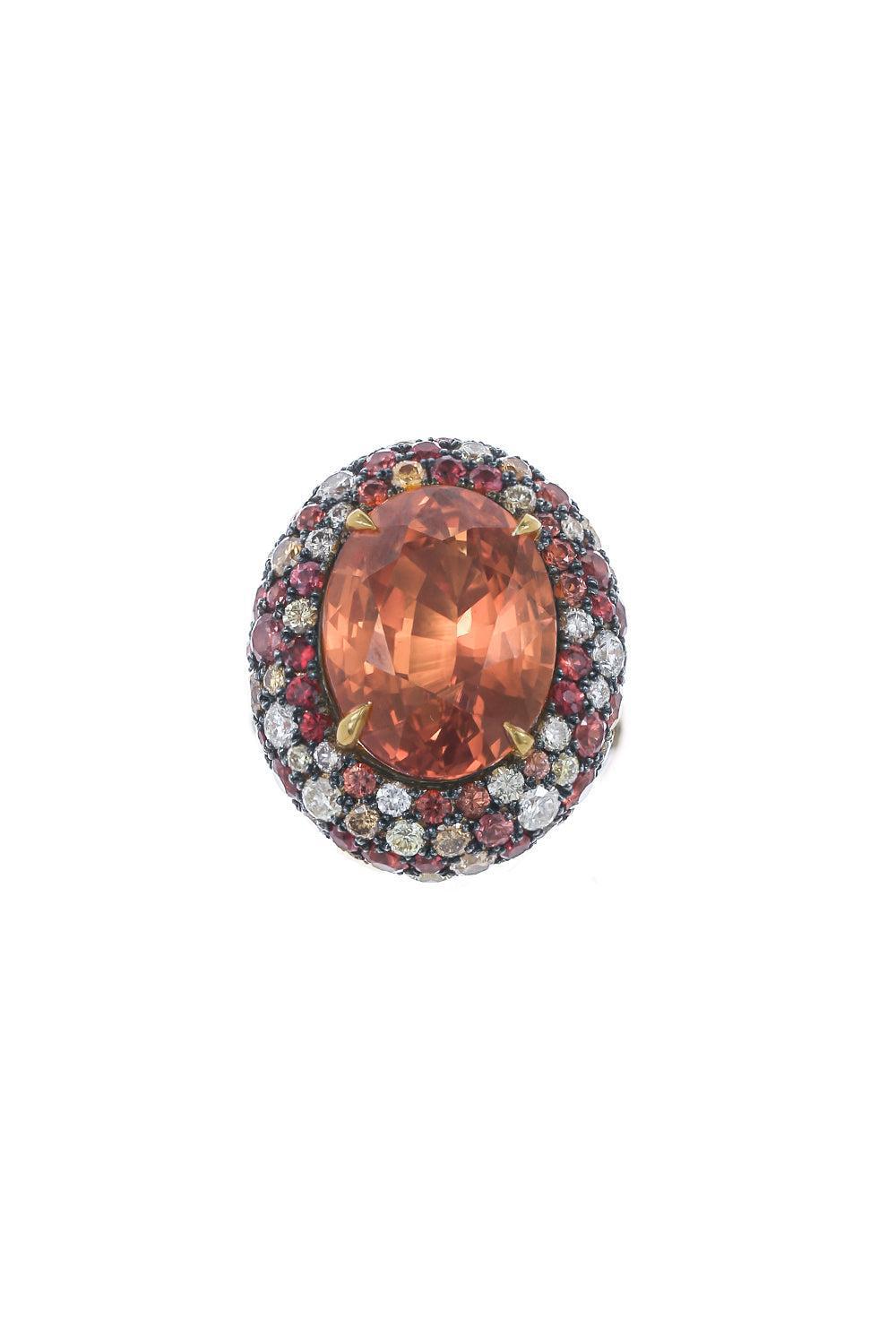 Orange Sapphire Diamond Ring-YELLOW GOLD-7.25-JEWELRYFINE JEWELRING-JARED LEHR