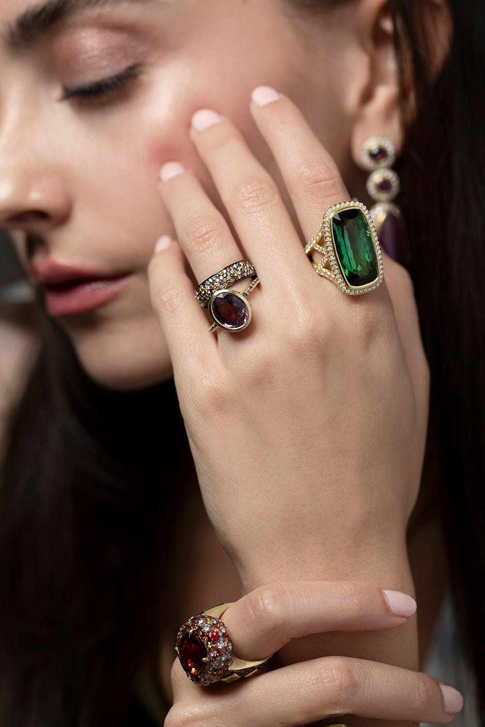 JARED LEHR-Purple Spinel Ring-YELLOW GOLD