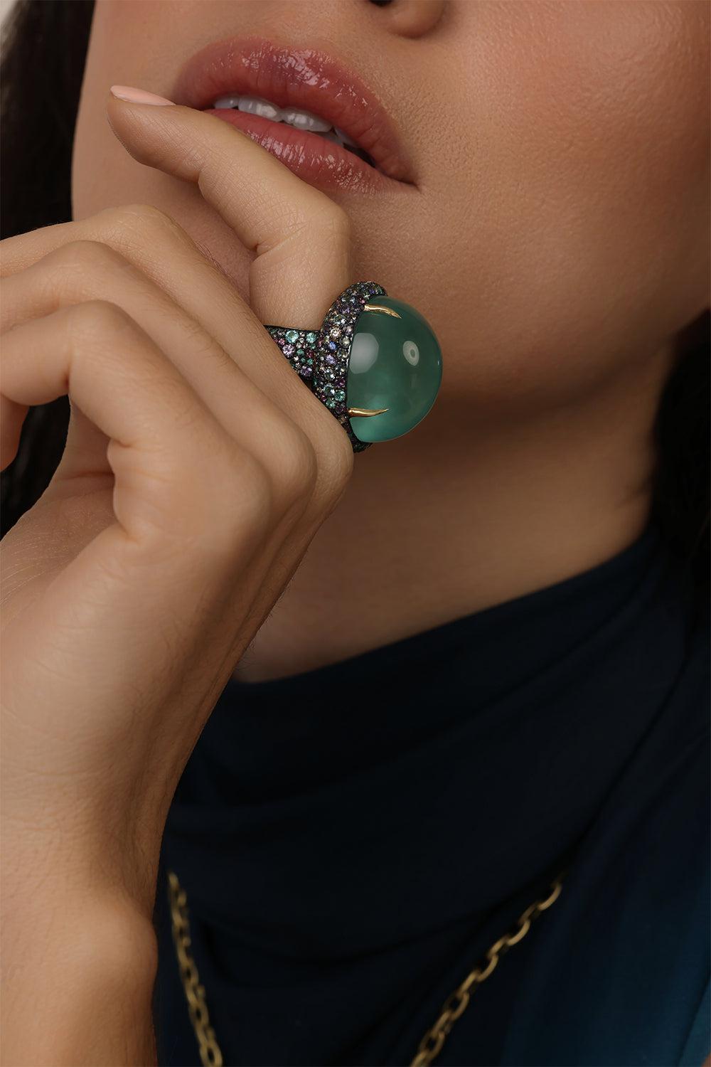Aquamarine Purple Sapphire Ring-YELLOW GOLD-7.5-JEWELRYFINE JEWELRING-JARED LEHR