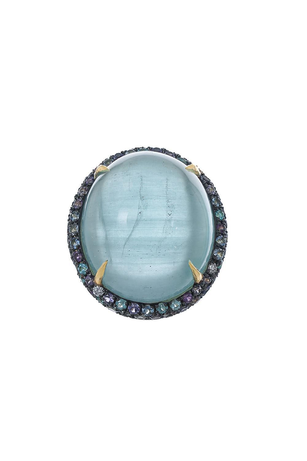 Aquamarine Purple Sapphire Ring-YELLOW GOLD-7.5-JEWELRYFINE JEWELRING-JARED LEHR