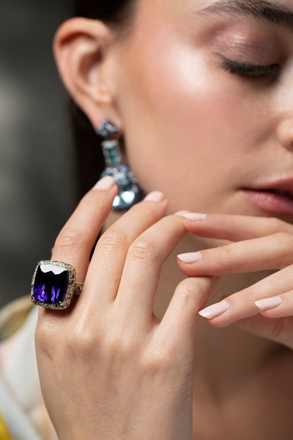 JARED LEHR-Tanzanite Ring-YELLOW GOLD