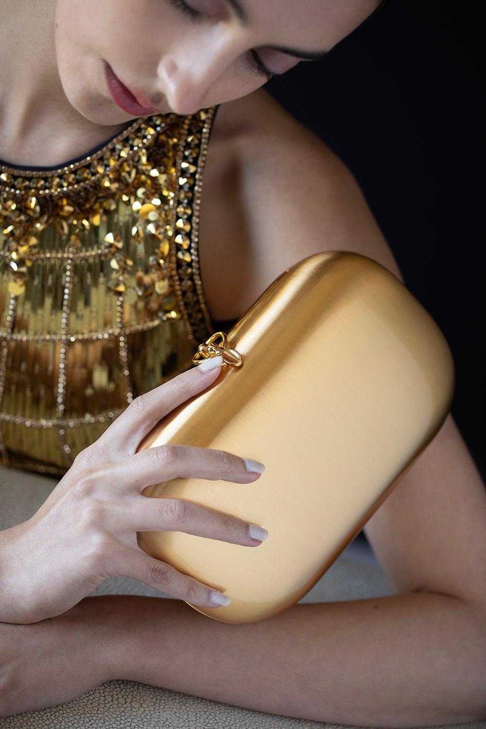 JEFFREY LEVINSON-Elina Clutch-24K GOLD