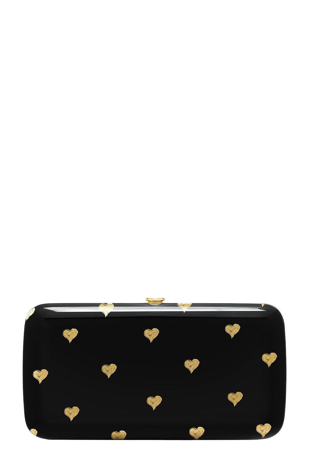 CANDY HEARTS CLUTCH-BLACK/GOLD-O/S-HANDBAGCLUTCHES-JEFFREY LEVINSON