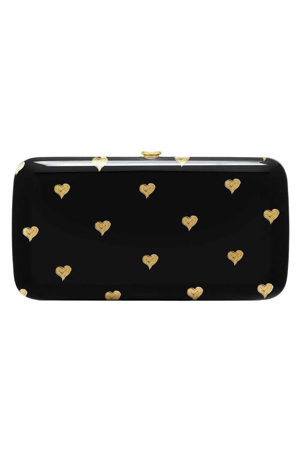  CANDY HEARTS CLUTCH-BLACK/GOLD-O/S-HANDBAGCLUTCHES-JEFFREY LEVINSON 
