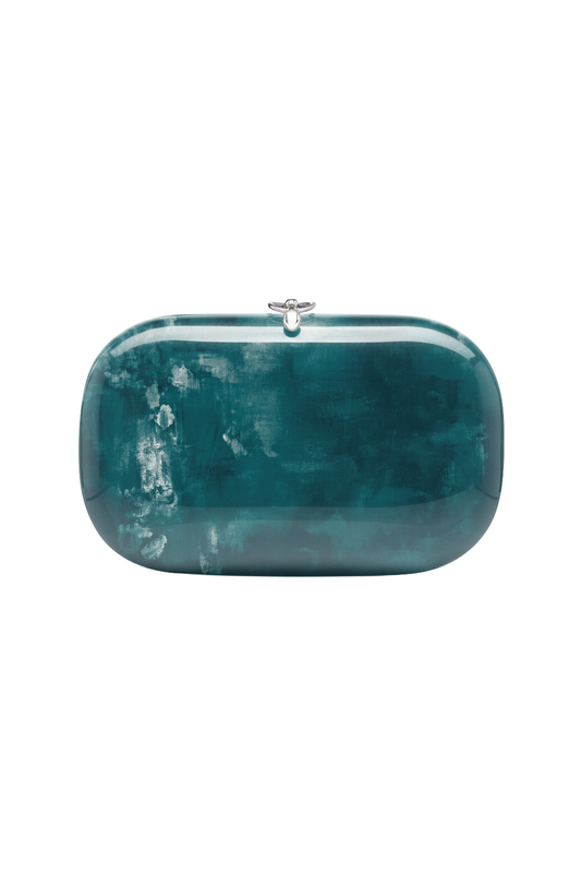 Elina Plus Monet Clutch - Teal-BLUE-HANDBAGCLUTCHES-JEFFREY LEVINSON