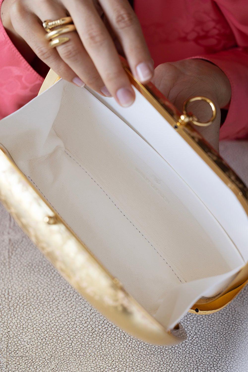 JEFFREY LEVINSON-Elina Plus Clutch - Golden Leaf-GLDNLEAF