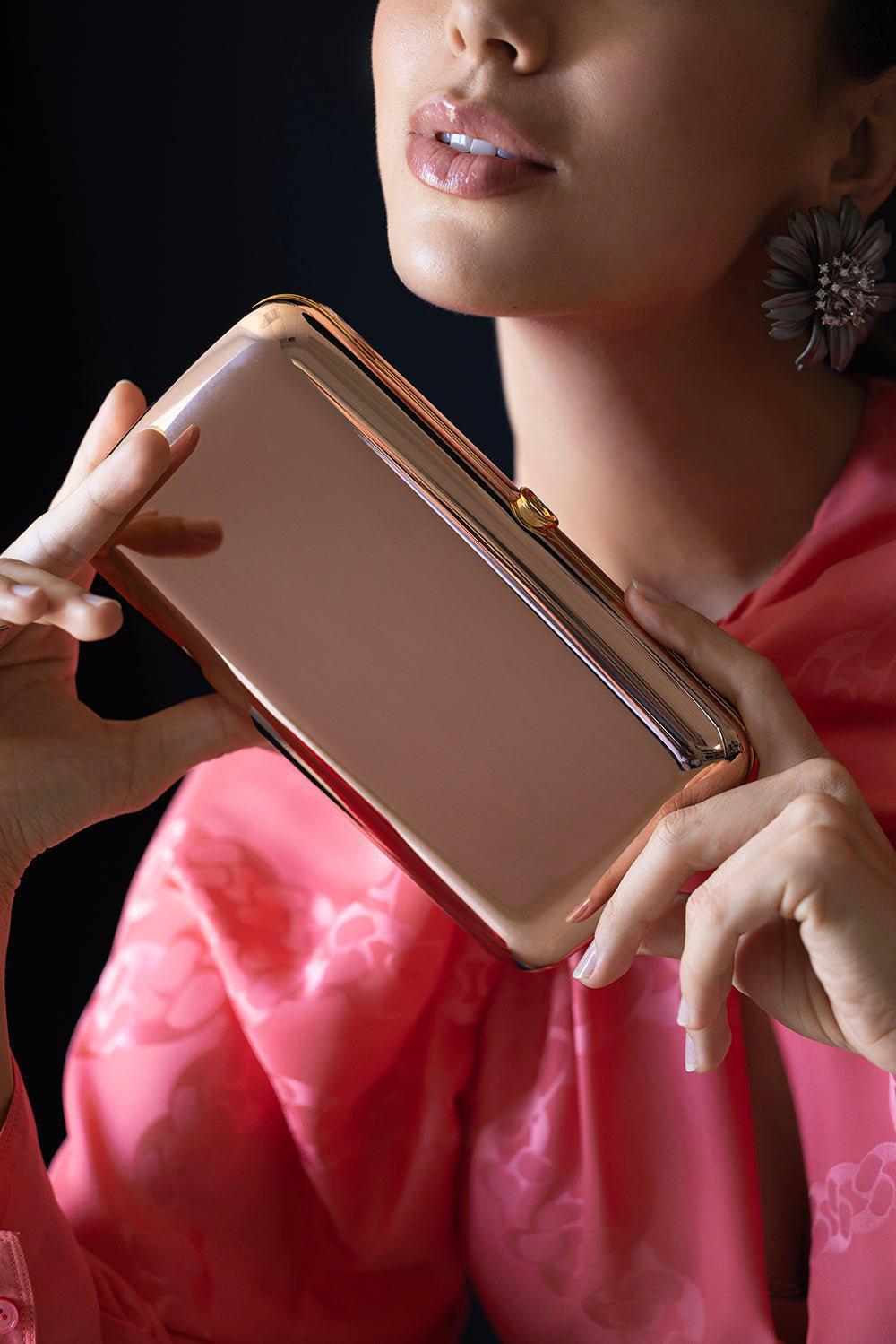 JEFFREY LEVINSON-Finley Clutch - Mirror Rose Gold-MIRRSEGD