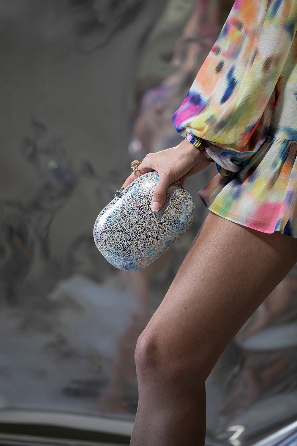 JEFFREY LEVINSON-Elina Clutch - Silver-SILVER