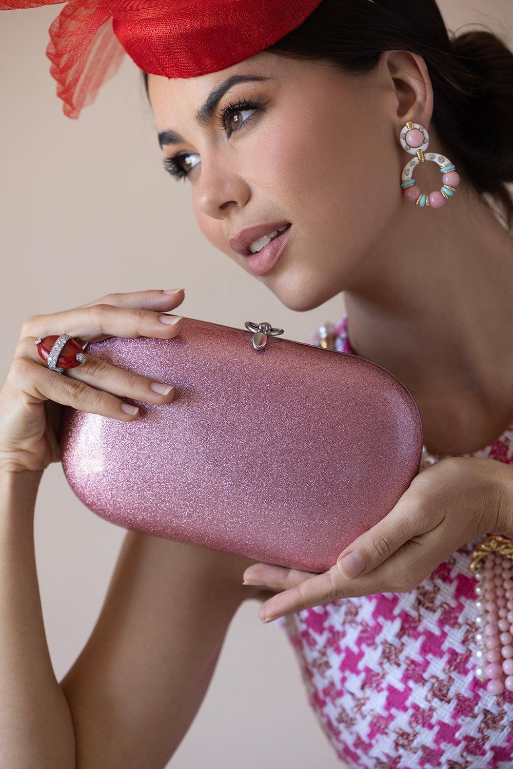 JEFFREY LEVINSON-Elina Plus Clutch - Sparkle Pink-SPRKLPNK