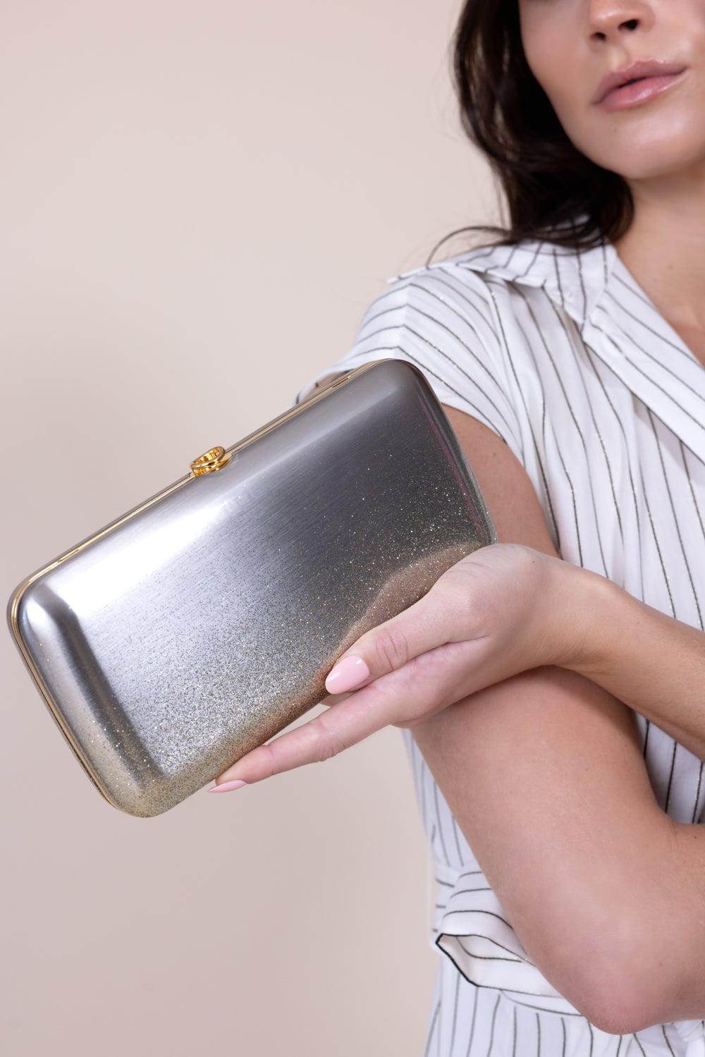 JEFFREY LEVINSON-Finley Clutch - White Gold-WHGLDGLD