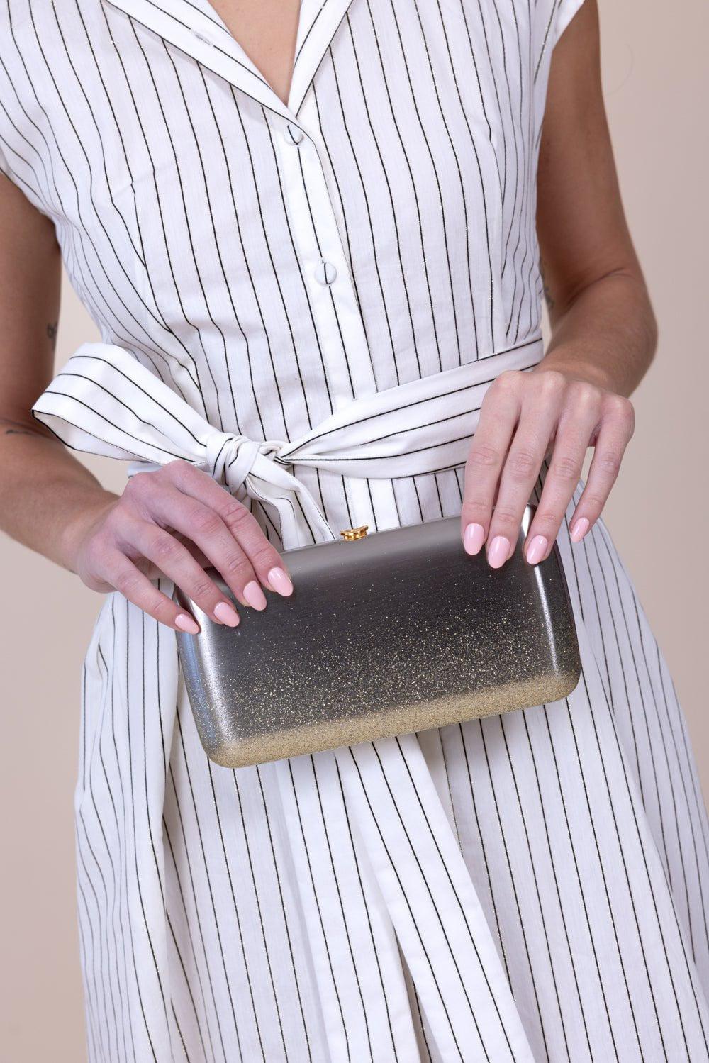 JEFFREY LEVINSON-Finley Clutch - White Gold-WHGLDGLD