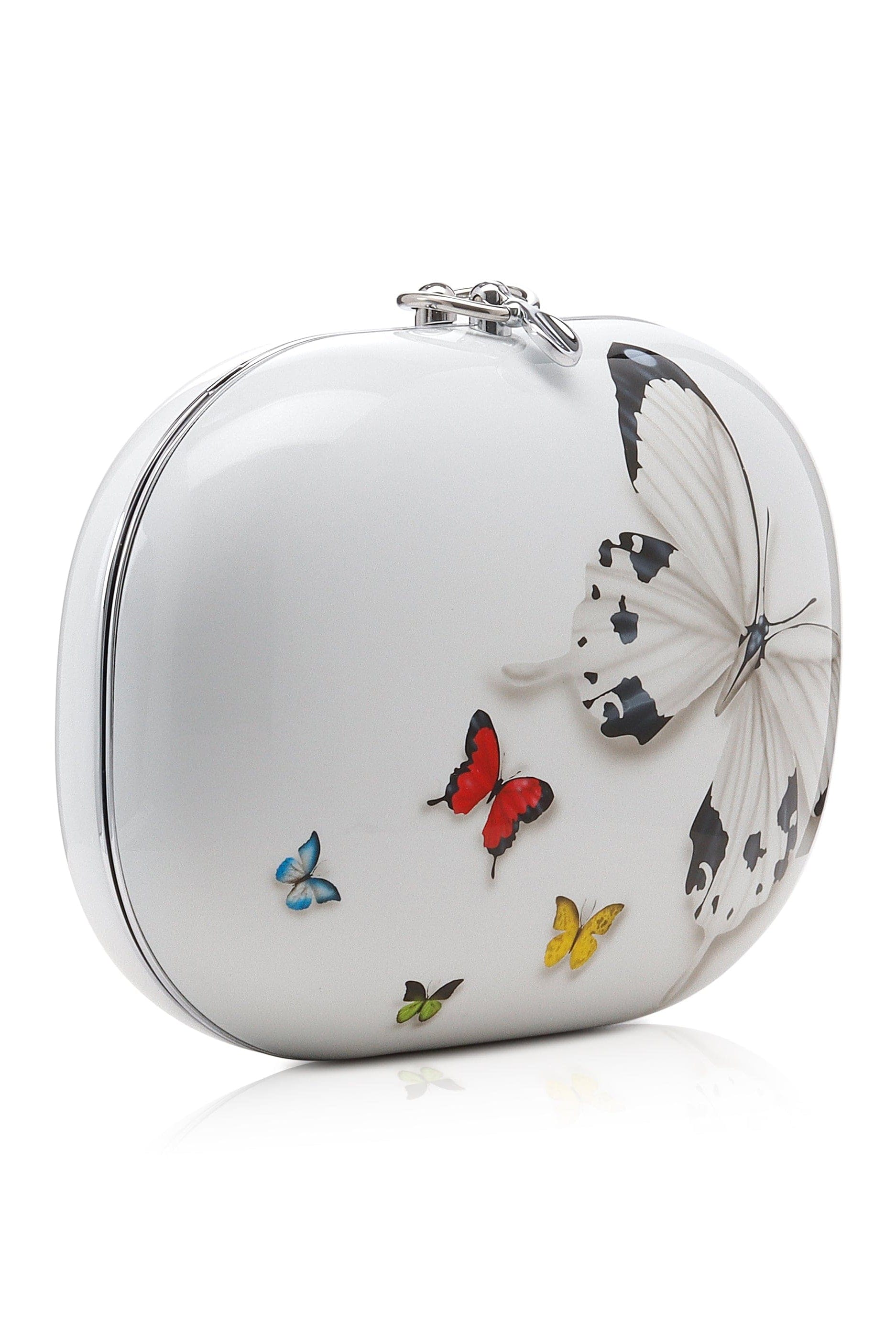 JEFFREY LEVINSON-Elina White Butterfly Clutch-WHITE