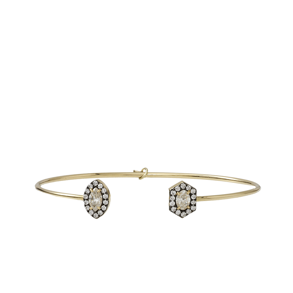 JEMMA WYNNE-Marquis And Oval Shape Diamond Bangle-YELLOW GOLD