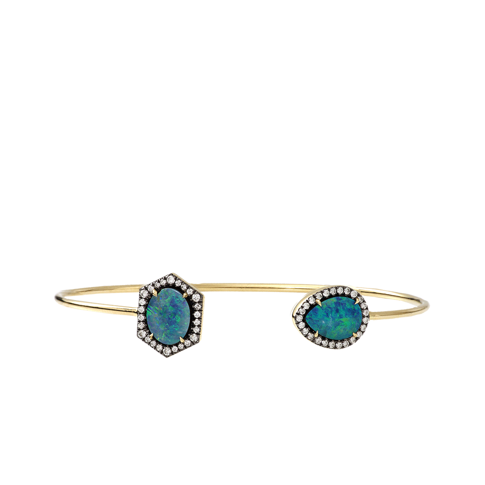 JEMMA WYNNE-Pear And Oval Shape Opal Bangle-YELLOW GOLD