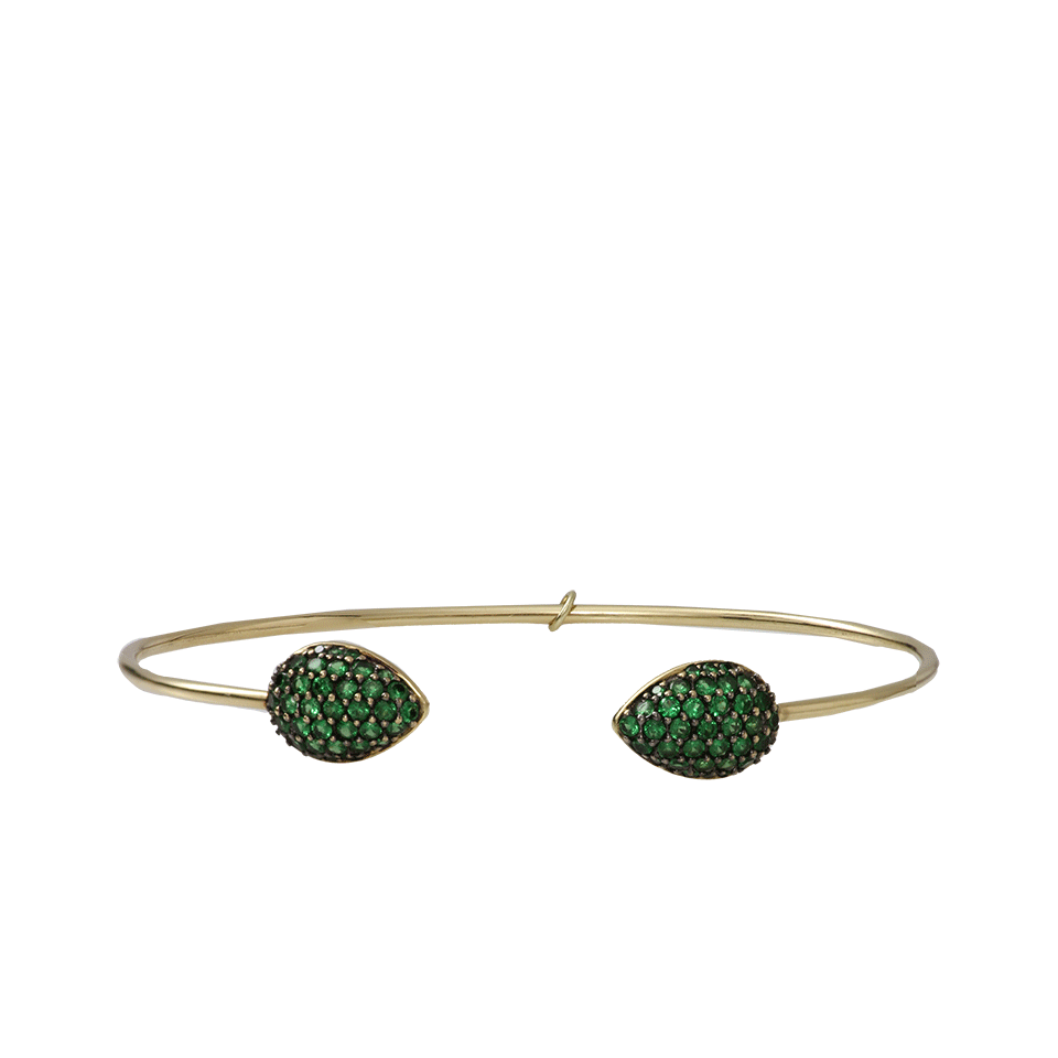 JEMMA WYNNE-Pear Shape Dome Bangle-YELLOW GOLD