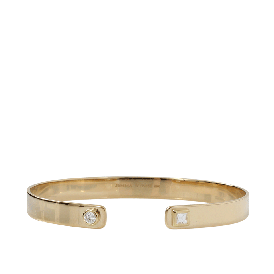 JEMMA WYNNE-Prive Open Diamond Cuff-YELLOW GOLD