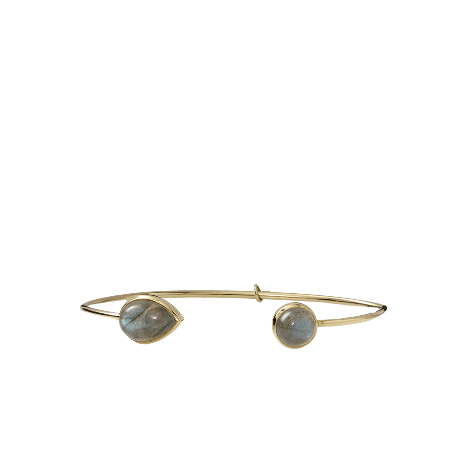 JEMMA WYNNE-Round And Pear Shape Labradorite Bangle-YELLOW GOLD