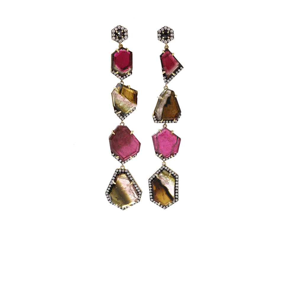 JEMMA WYNNE-Tourmaline Four Drop Earrings-YELLOW GOLD