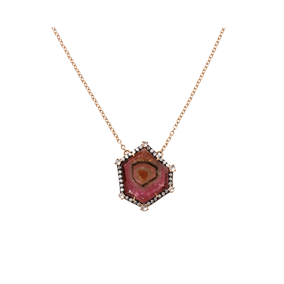 JEMMA WYNNE-Tourmaline Pendant Necklace-ROSE GOLD