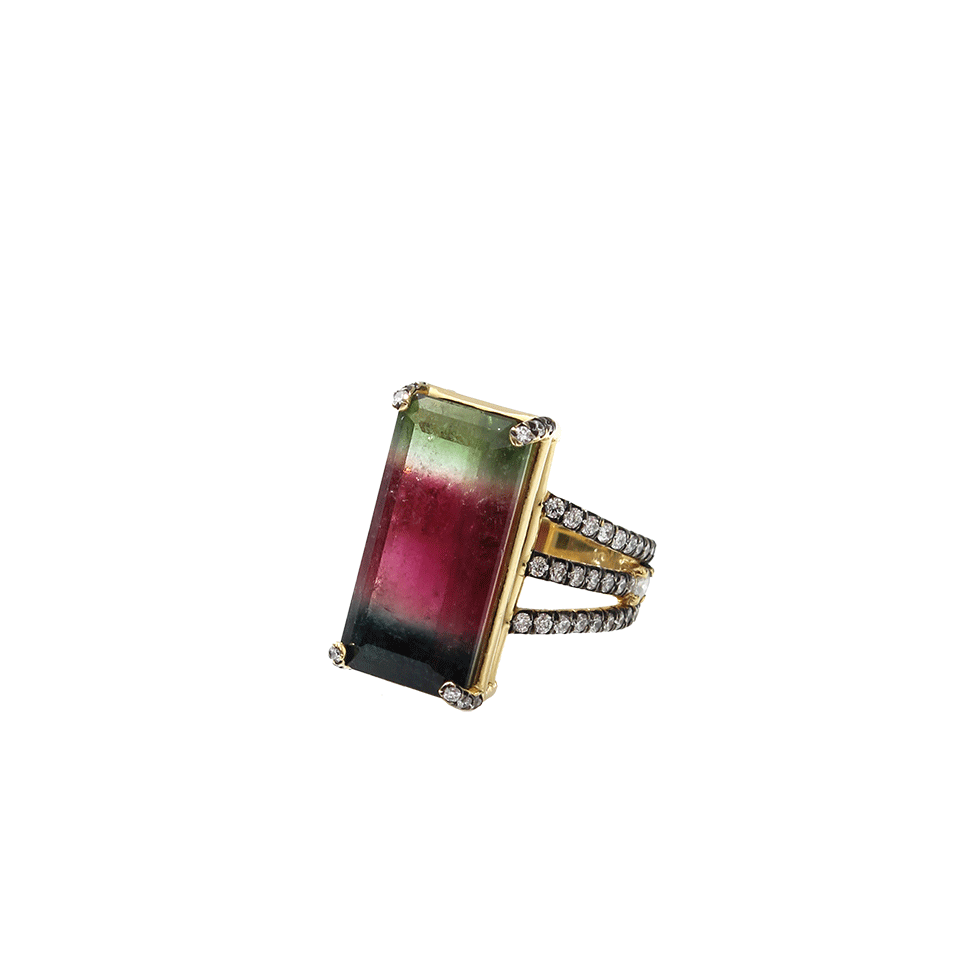 JEMMA WYNNE-Emerald Cut Tourmaline Ring-YELLOW GOLD