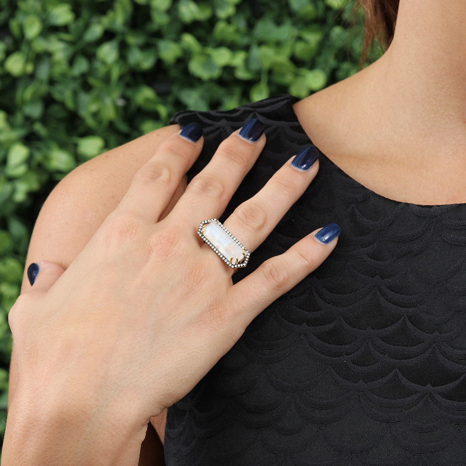 JEMMA WYNNE-Bar Ring With Emerald Cut Moonstone-YELLOW GOLD