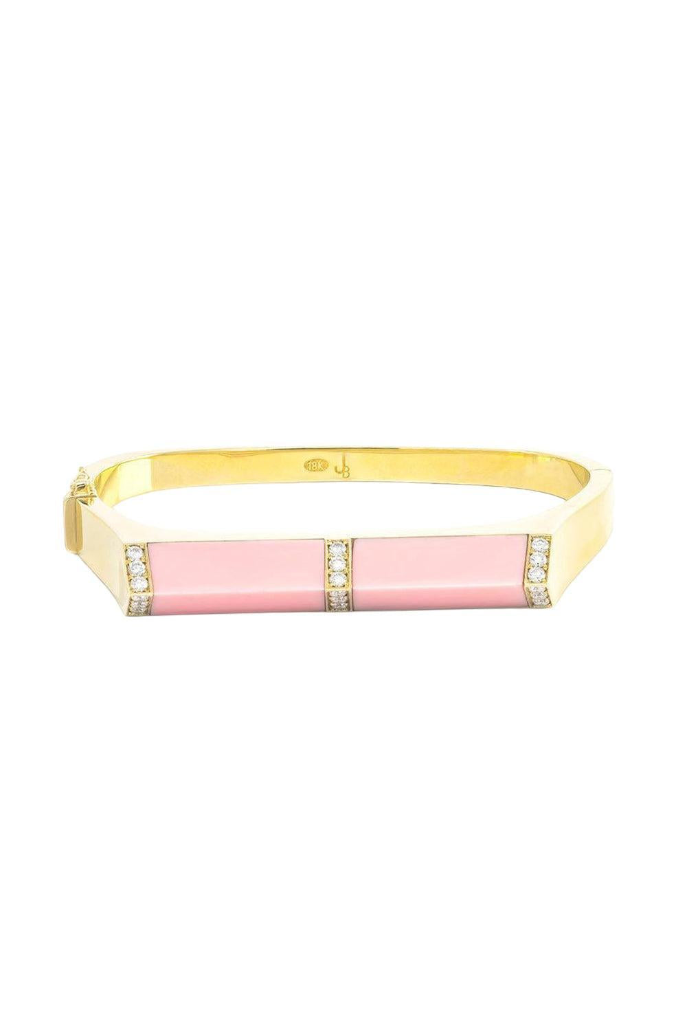 Coral Diamond Pyramid Bangle-YELLOW GOLD-JEWELRYFINE JEWELBRACELET O-JENNA BLAKE
