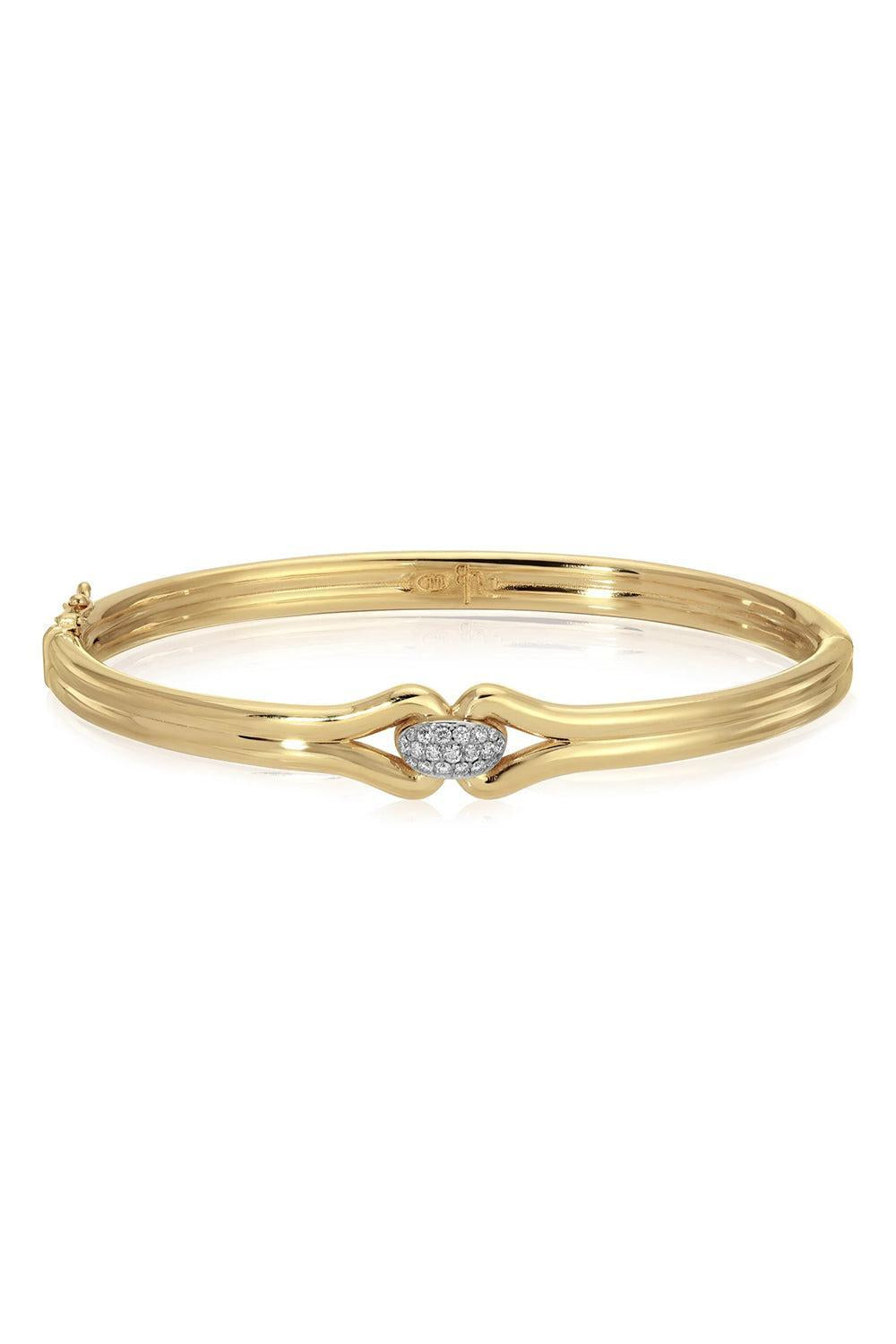 Diamond Mini Love Knot Bangle Bracelet-YELLOW GOLD-JEWELRYFINE JEWELBRACELET O-JENNA BLAKE