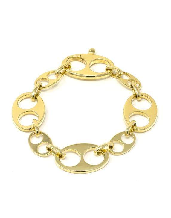 JENNA BLAKE-Gold Flat Anchor Link Bracelet-YELLOW GOLD