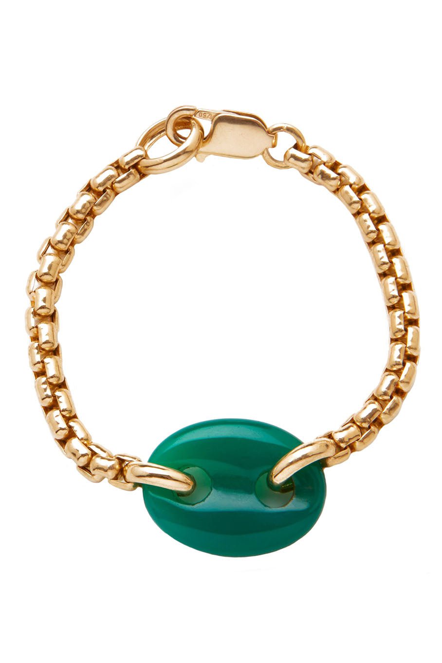 JENNA BLAKE-Mariner Bracelet - green quartz-YELLOW GOLD