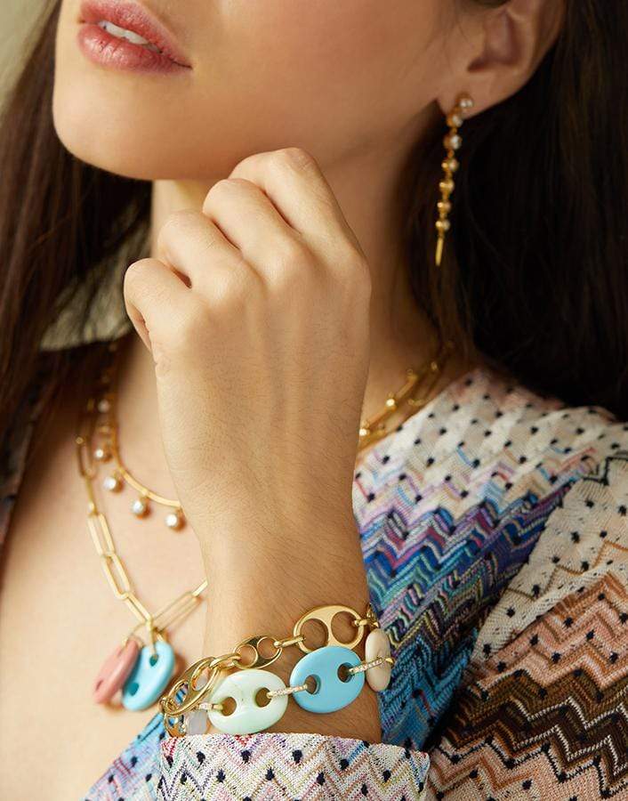 JENNA BLAKE-Pastel Mariner Link Bracelet-YELLOW GOLD