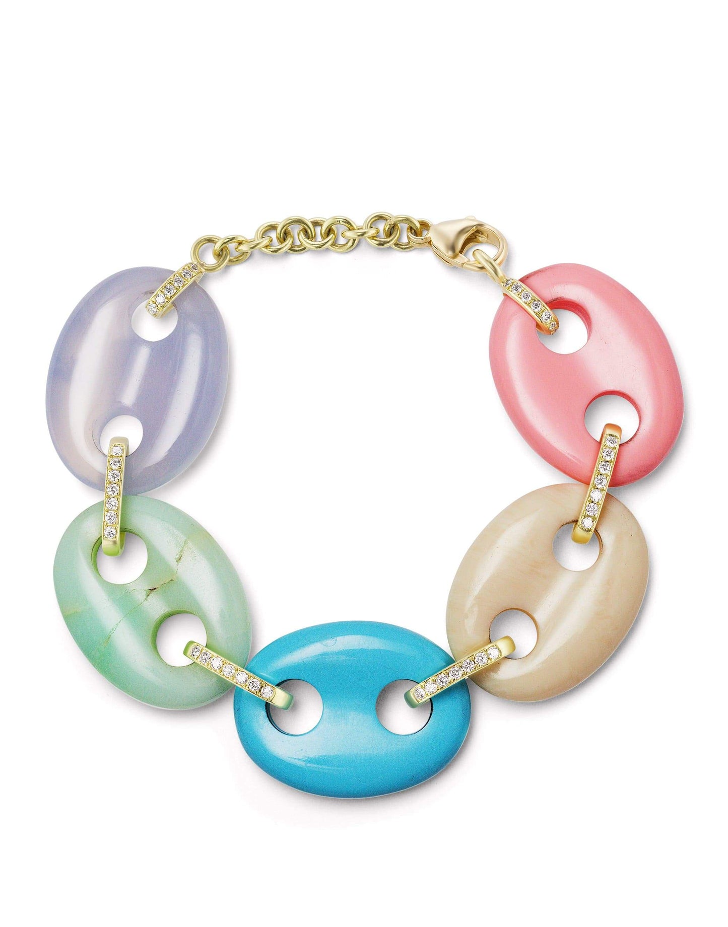 JENNA BLAKE-Pastel Mariner Link Bracelet-YELLOW GOLD