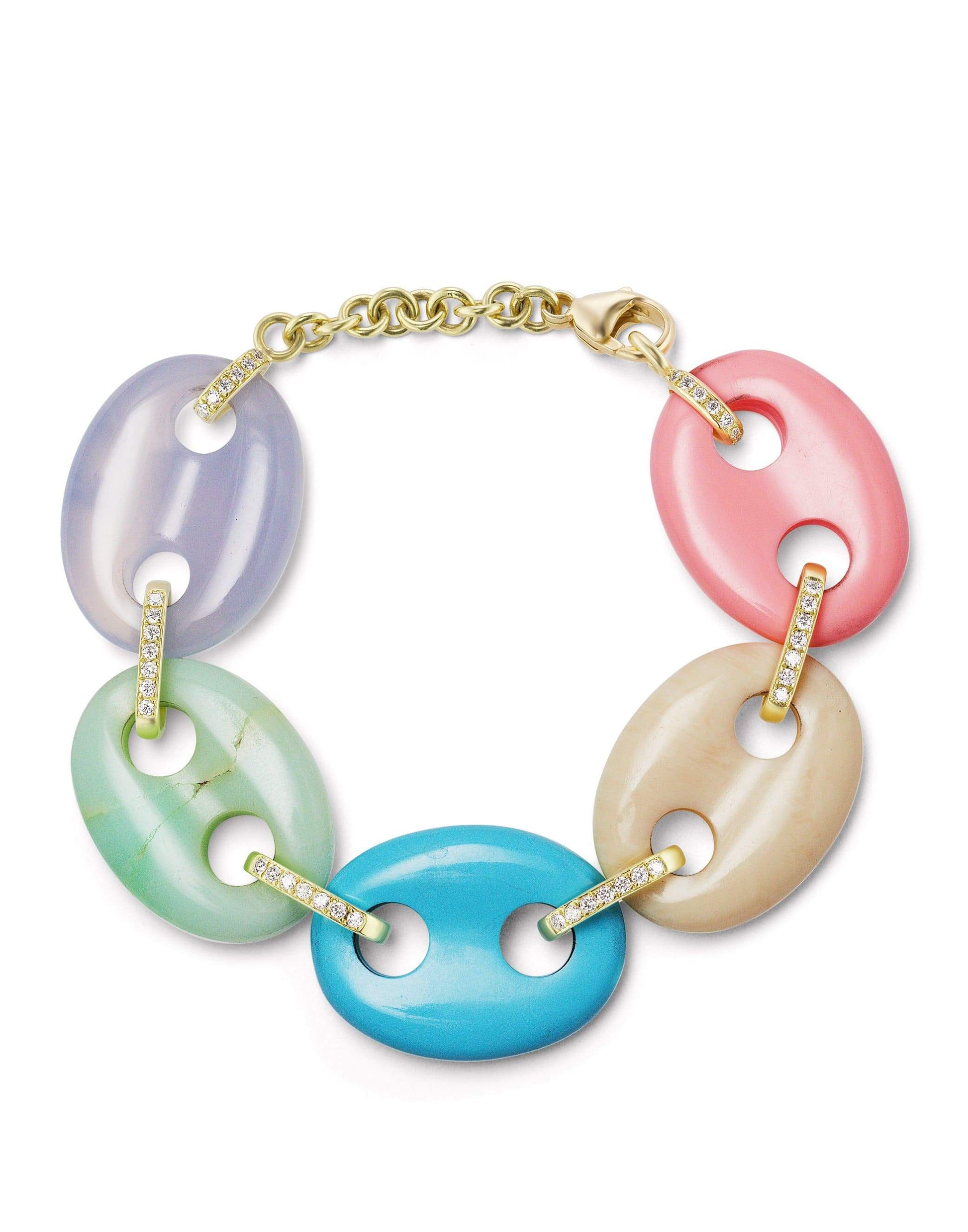 JENNA BLAKE-Pastel Mariner Link Bracelet-YELLOW GOLD