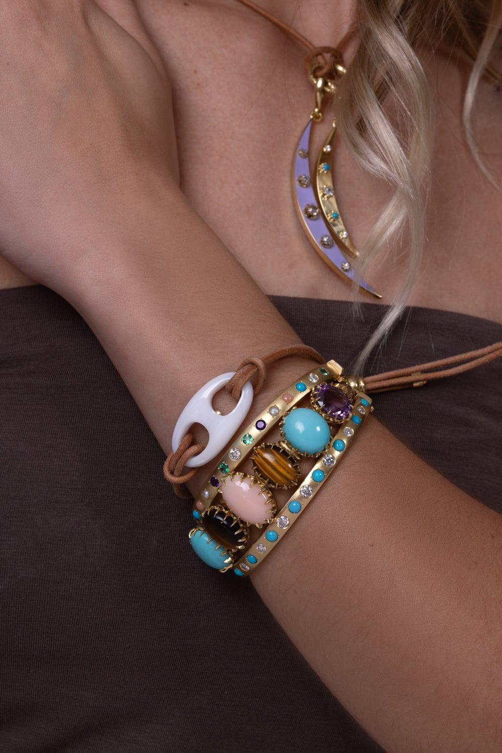 JENNA BLAKE-Victorian Stone Bracelet-YELLOW GOLD