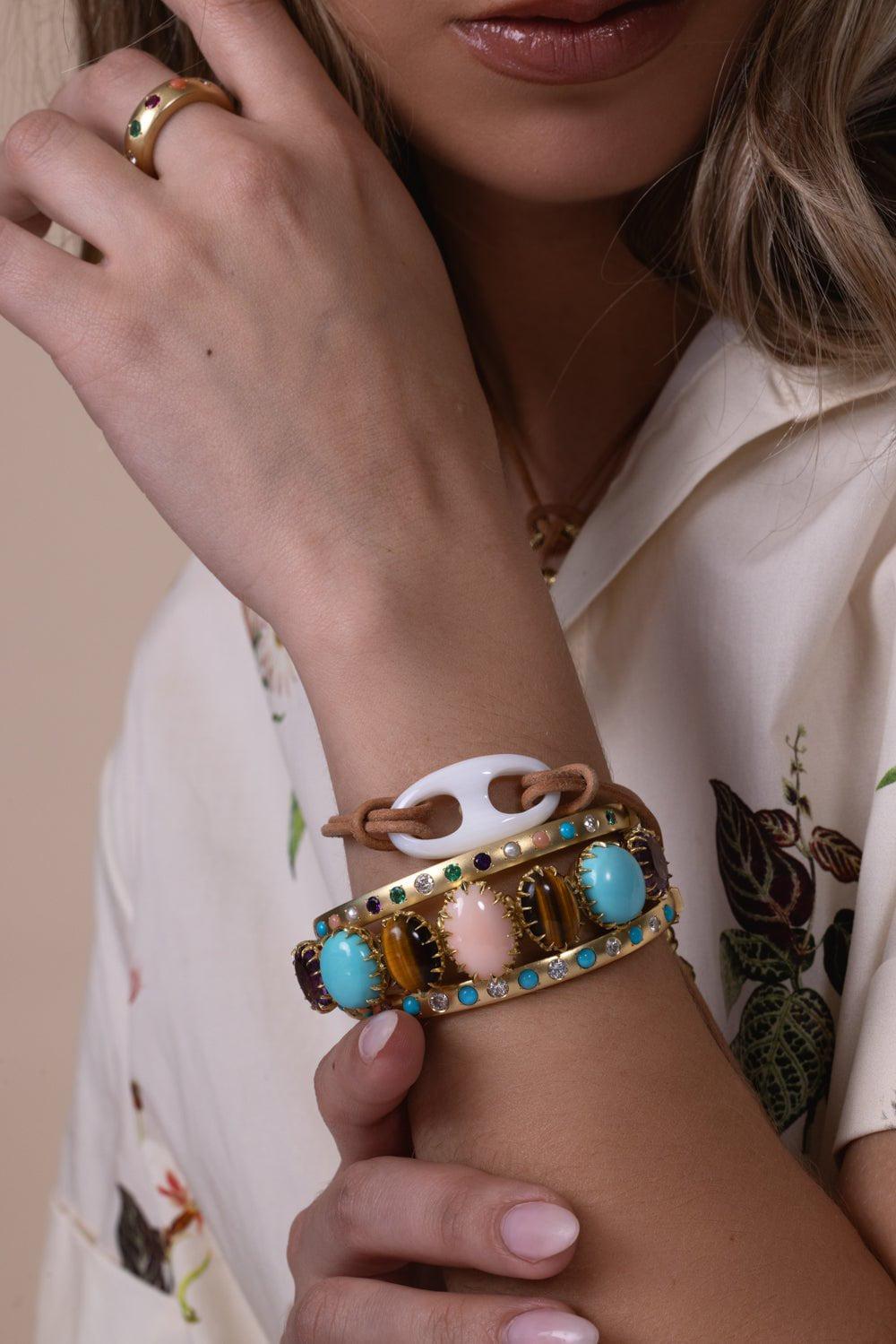 JENNA BLAKE-Victorian Stone Bracelet-YELLOW GOLD