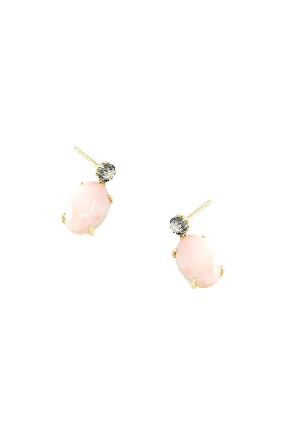 Diamond Coral Drop Earrings-YELLOW GOLD-JEWELRYFINE JEWELEARRING-JENNA BLAKE