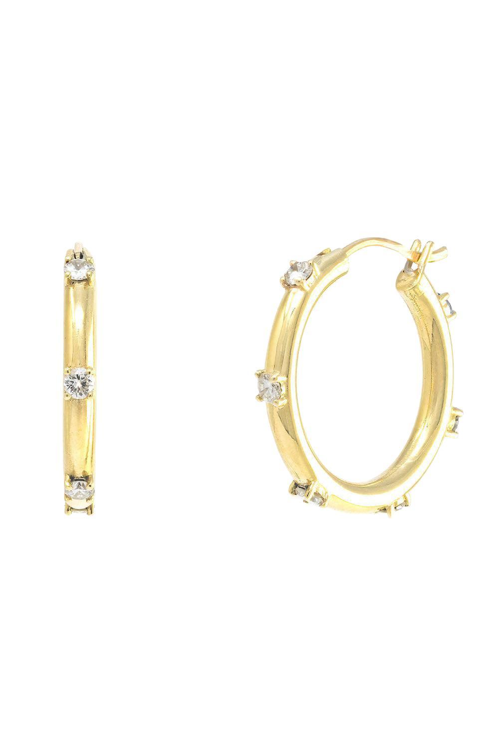 Diamond Polka Dot Hoop Earrings-YELLOW GOLD-JEWELRYFINE JEWELEARRING-JENNA BLAKE