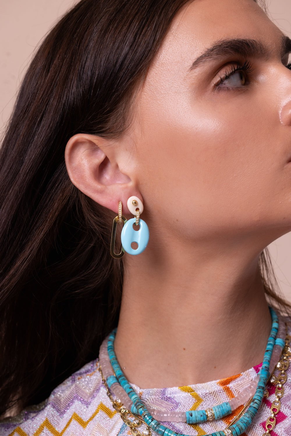 JENNA BLAKE-Stone Mariner Link Earrings-